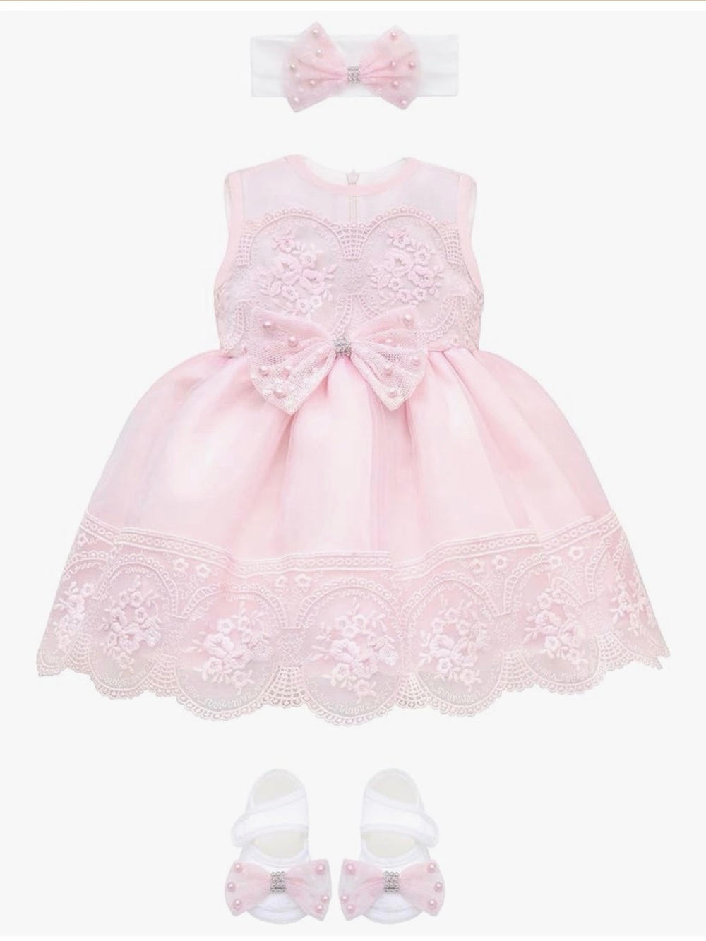 NIB Lilax Baby Girl Taffy Pink Dress Set